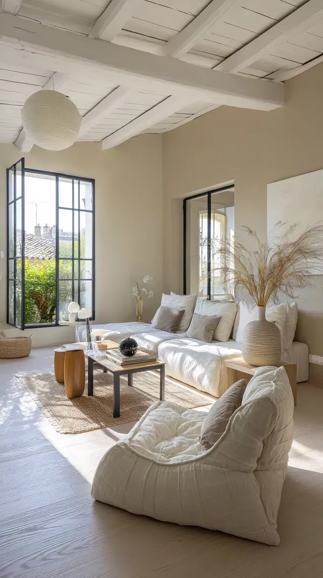 Poutres couleur lin intérieur