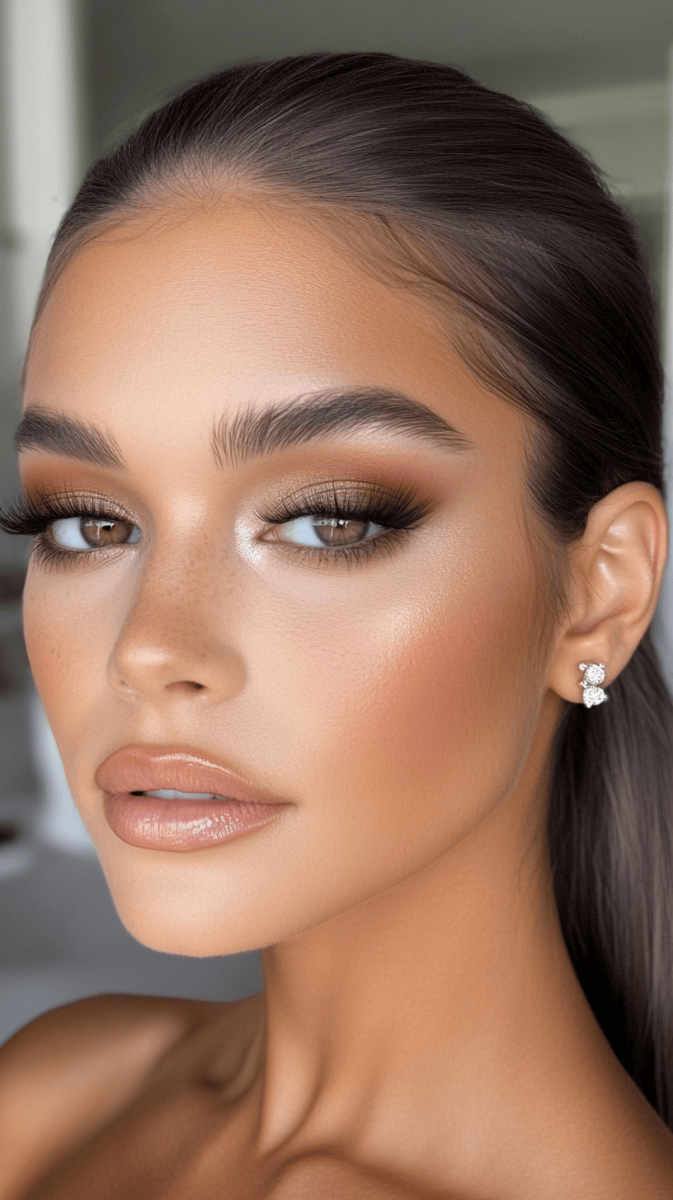 Maquillage yeux noisette doré