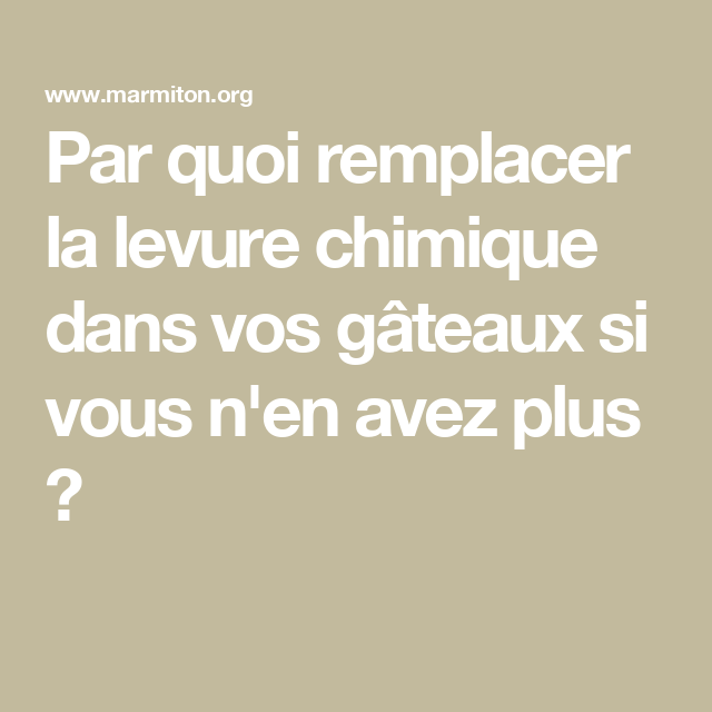 Alternative levure chimique