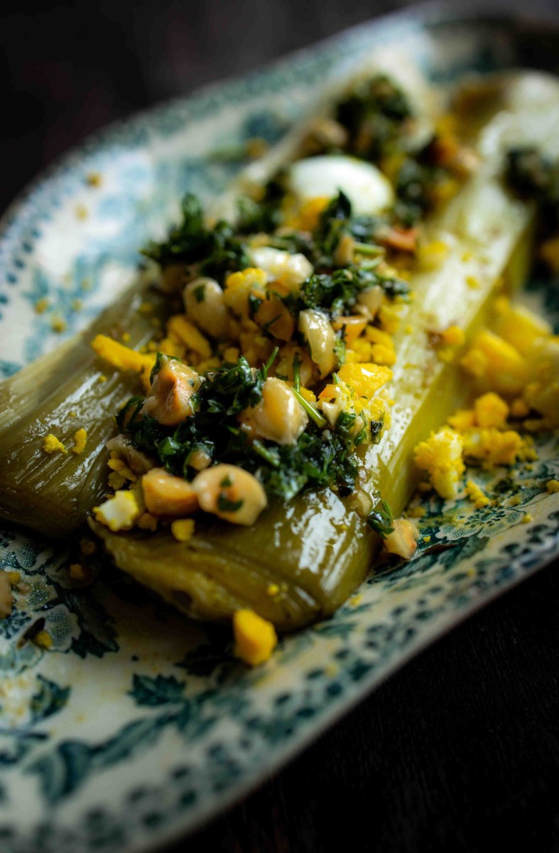 Poireaux à la vapeur présentation