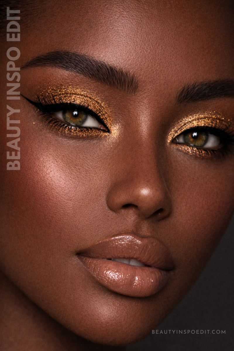 Maquillage yeux noisette doré