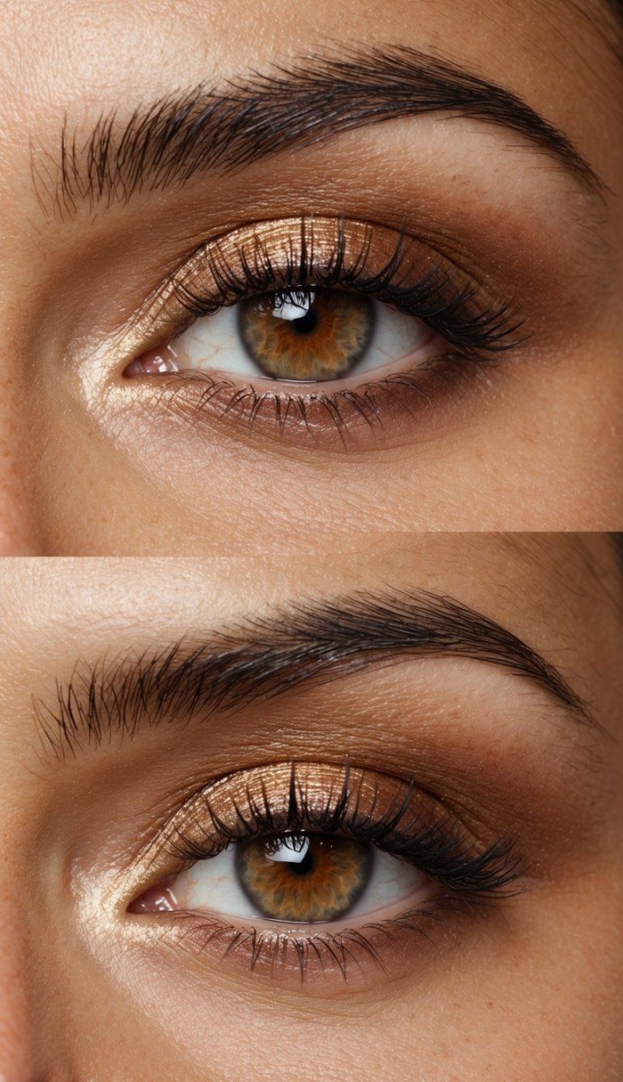 Maquillage yeux noisette