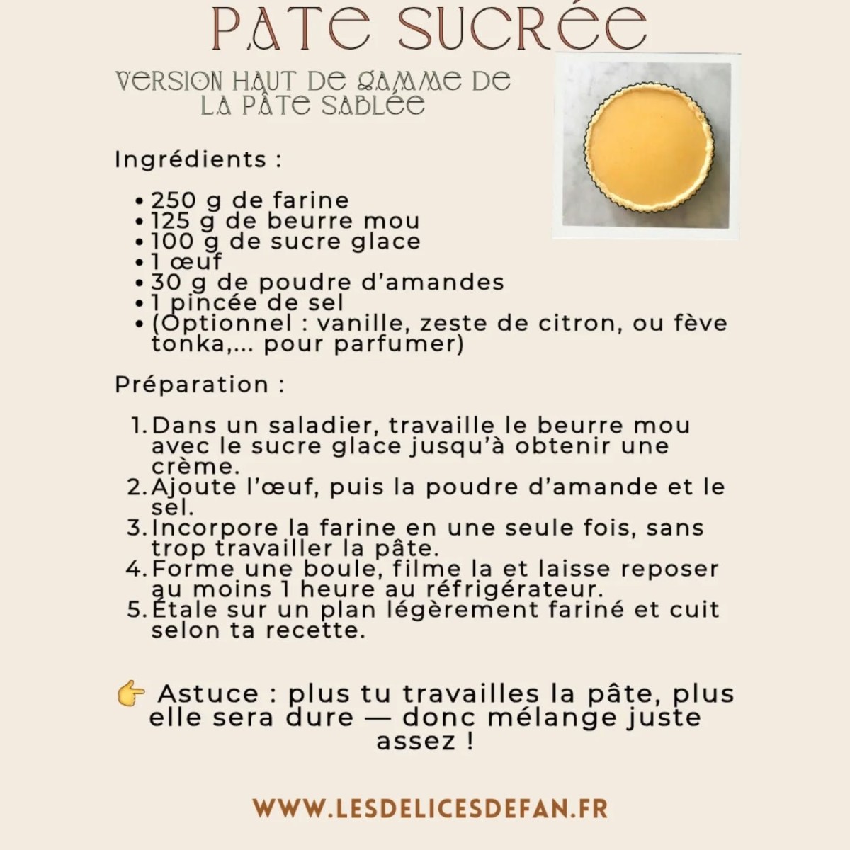 Pâte sablée maison dorée