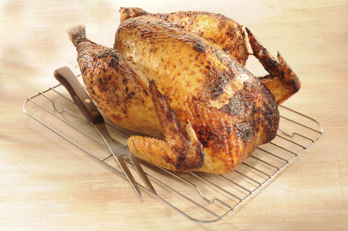 Chapon de Noël rôti